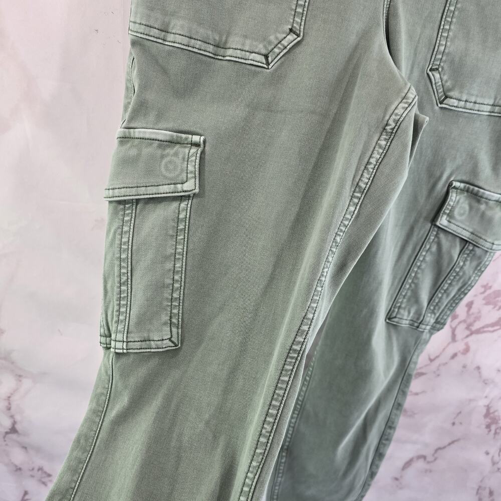 Spanx Pants Womens Large Green High Rise Stretch Twill Ankle Cargo Cropped - Picture 11 of 13